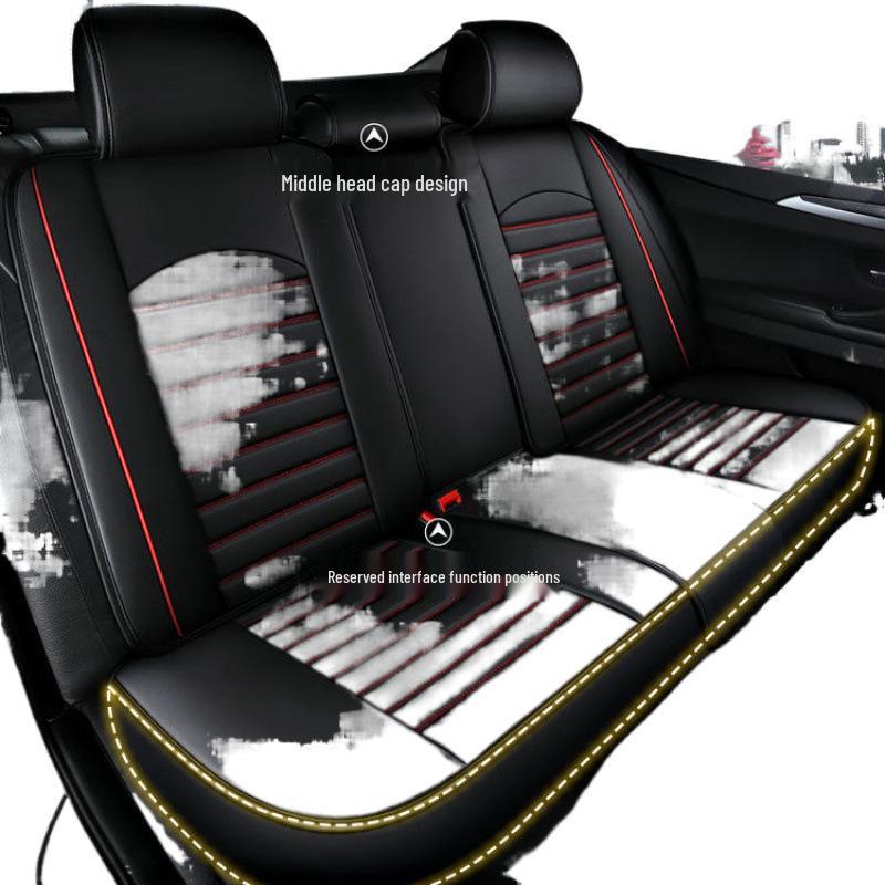 Four Seasons Universal Leather Car Seat Cover - Cool, Breathable & Comfortable, Full Surround Fit for Any Car Model