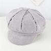 Children  Color Corduroy Retro Beret Leisure Tongue Cap