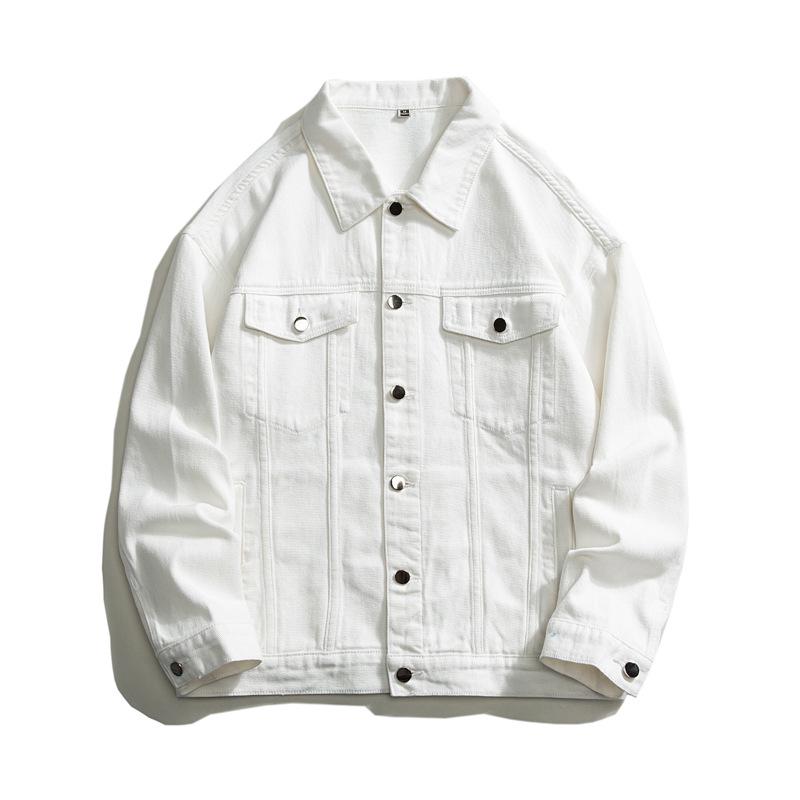 Muqiu Men's Denim Jacket | American-Style Casual Solid Color, Loose Fit, All-Match Top