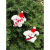 Elegant Table Christmas Fondant Maltese Keychain 2 Types Keyring Doll
