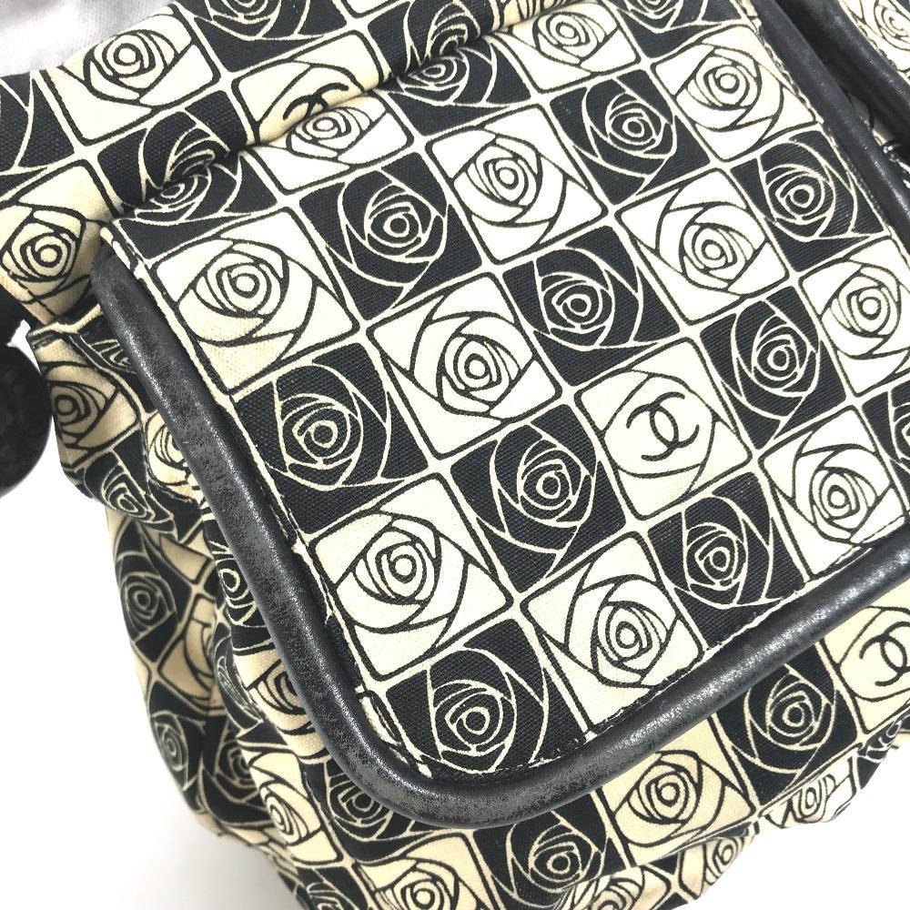 CHANEL Coco ball Camellia CC CC Mark Shoulder Bag Tote Bag Canvas Black/White