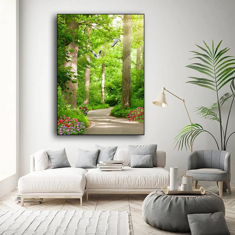 Wald Baum Poster und Drucke Leinwand Malerei Natur Landschaft Moderne Wand Kunst Bilder für Wohnzimmer Home Decor Kein Rahmen