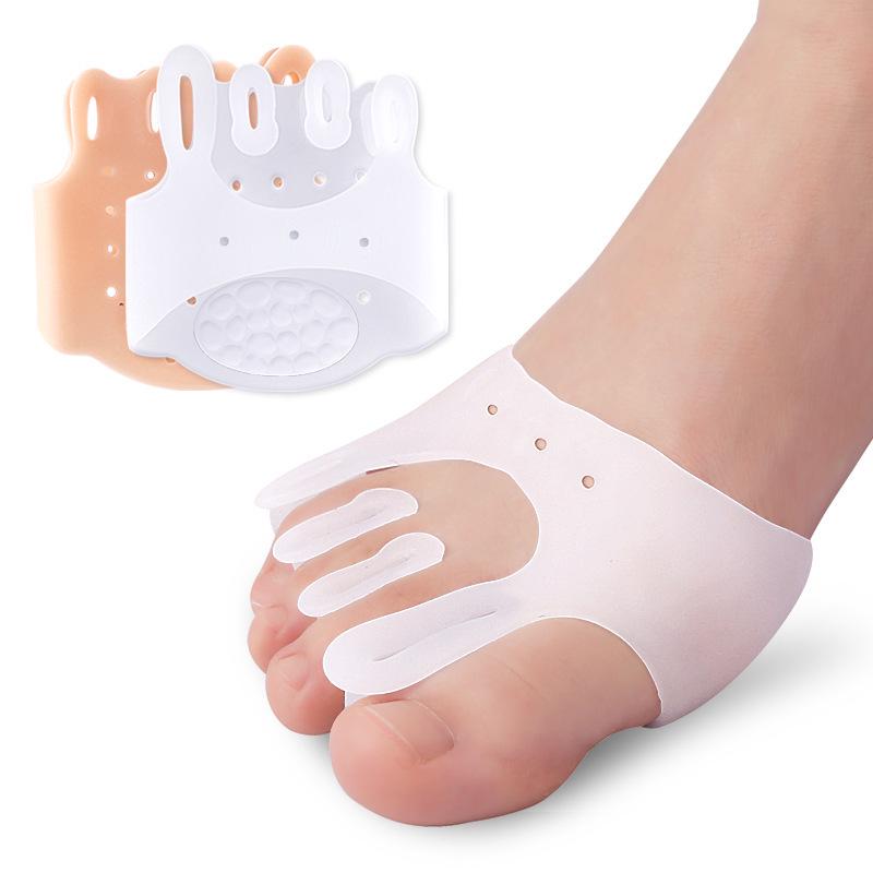 Five-Hole Toe Separator with Thickened Breathable Arch Support and Pressure Relief Insole for Hallux Valgus Correction