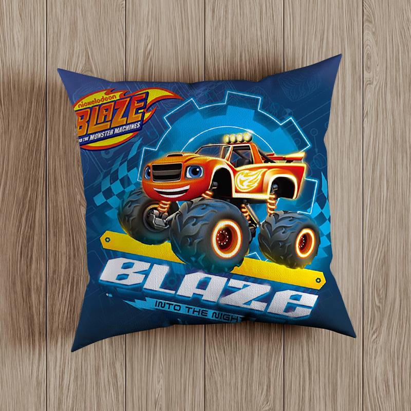 Blaze Monster Machines Pillow Case Blaze Cars Cartoon Kids Children Russian Crusher Truck Vehicles Bedroom Decorate Cushion Covers 45cm