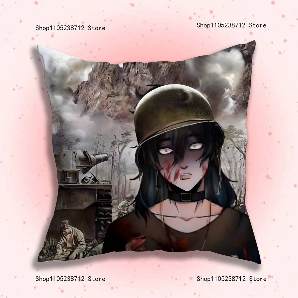 

K-Kids at The B-Back S-Solivan Anime Pillow Case Anti-dustmite Pillowcase Invisible zipper silky short plush Sofa cushion cover 12x12Inch