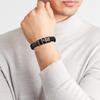 Vnox Free Personalized Family Names Stainless Steel Beads Bracelets Gift for Dad Grandpa, Mens Leather Wristband,Christmas Gift