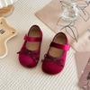 Girls' Korean Style Princess Shoes - Spring/Autumn Velvet Bowknot Flats