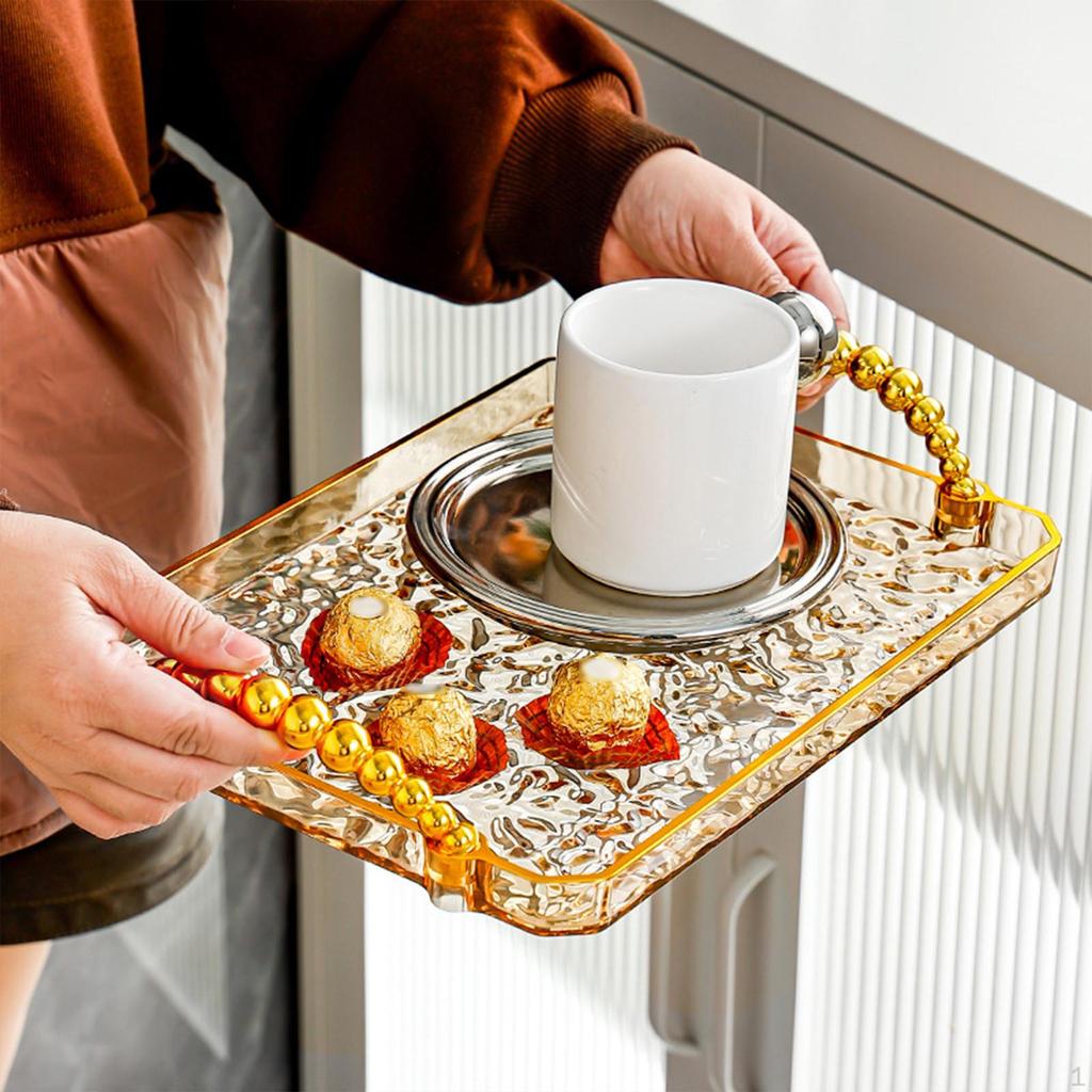 Rectangle Serving Tray Bathroom Vanity Organizer Platter Jewelry Storage