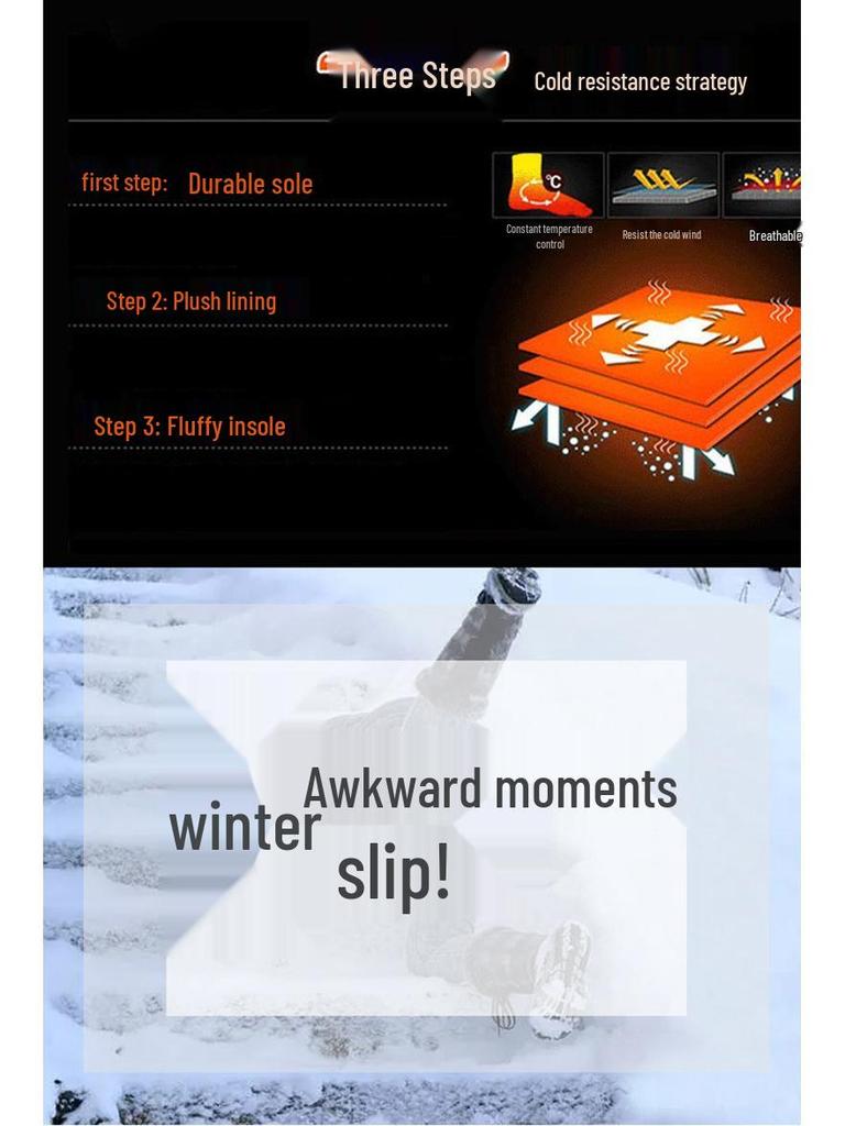 Unisex Winter Plus Velvet Warm Cotton Snow Boots - Polyurethane Long Boots, Available in Plus Sizes