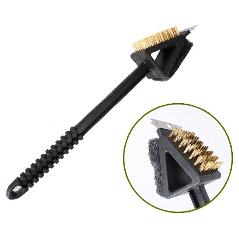In 1 3 Barbecue Bbq Oven Grill Bristles Cleaning Stiff Brush Scraper Cleaner