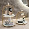 Creative Wrought Iron Cosmetics Lipstick Skincare Products Shelf Desktop Decoration Ornament Bathroom Kitchen Birdcage Shelf