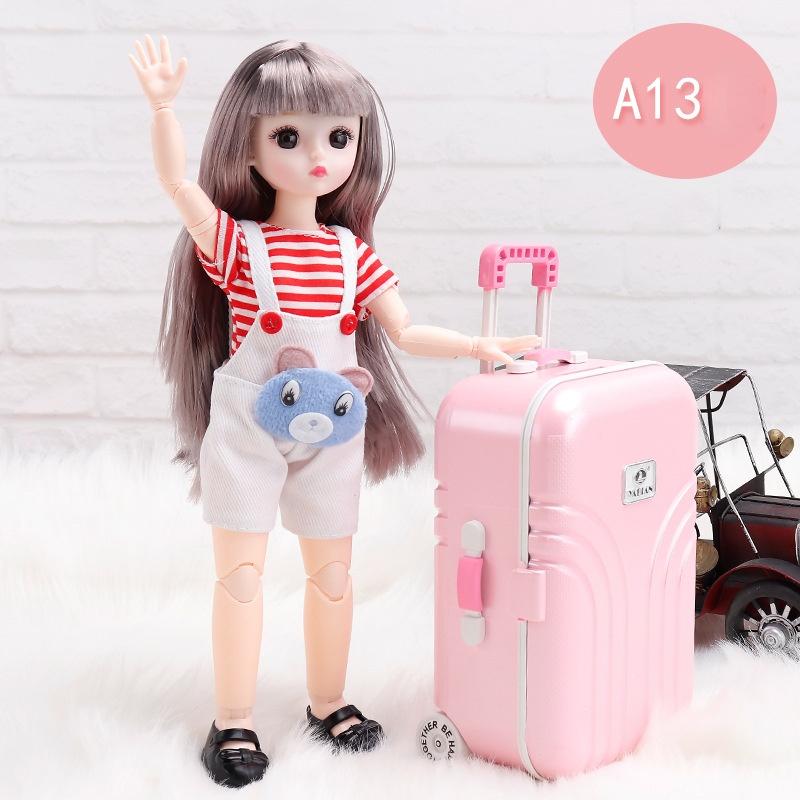 30CM Mini Movable 23Jointed Doll Girls Toy 3D Big Eyes BJD Princess Full Outfits  Dresses  Collection Childrens Doll Gift