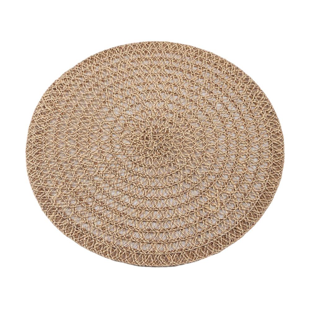 6/4pcs European Style Round Jute Placemat Dining Table Decoration Mats Household Insulation Pad Flower Pot Bowl Mats Cup Coaster