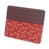 [Inden-ya] Card Case Slim Thin Deer Leather Red X White Lacquer Dragonfly Pattern 2530-13-008 Red, White