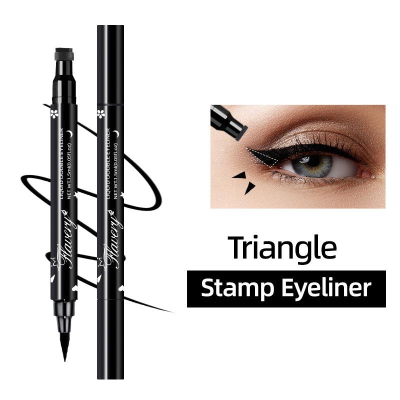 1PC Waterproof Double-headed Eyeliner - Including Star/love/moon Pattern, Quick Drying, Suitable for Beginners and Professionals