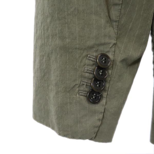 ASPESI made in Italy Striped Pattern tailored jacket Khaki x White Men's Used
