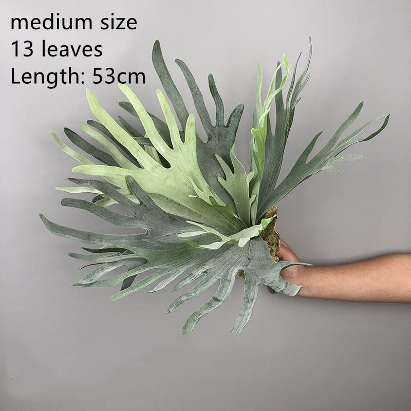 New Artificial Deer Antler Leaves Pteridophyte Artificial Flower Succulents Plants for Home Wedding Outdoor Floor Decoration