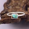 Natural Kingman Turquoise Ring, 925 Sterling Silver Texture Band Jewelry for Women, Special Gift for Her, Love, Crush and Girlfriends.