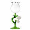 Exquisite 3 D Flower Bell Orchid Goblet Clear Heat-resistant Orchid Tall Glass Handmade Vintage Water Cup Dinner Gathering