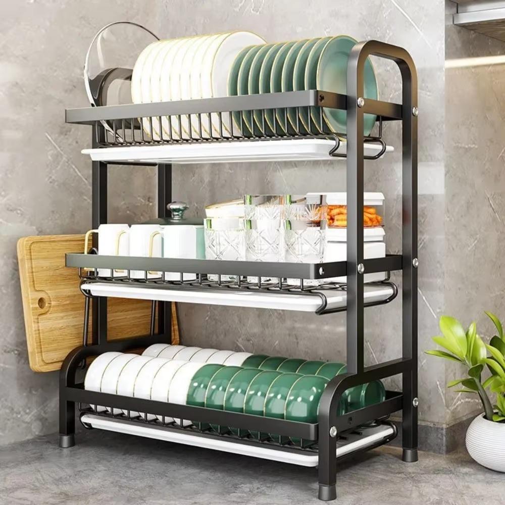 Rack Multilayer Tableware Drainboard Shelf Household Portable Rust-Proof Drains Racks Simple Storage Drain Shelves Kitchen Bowl