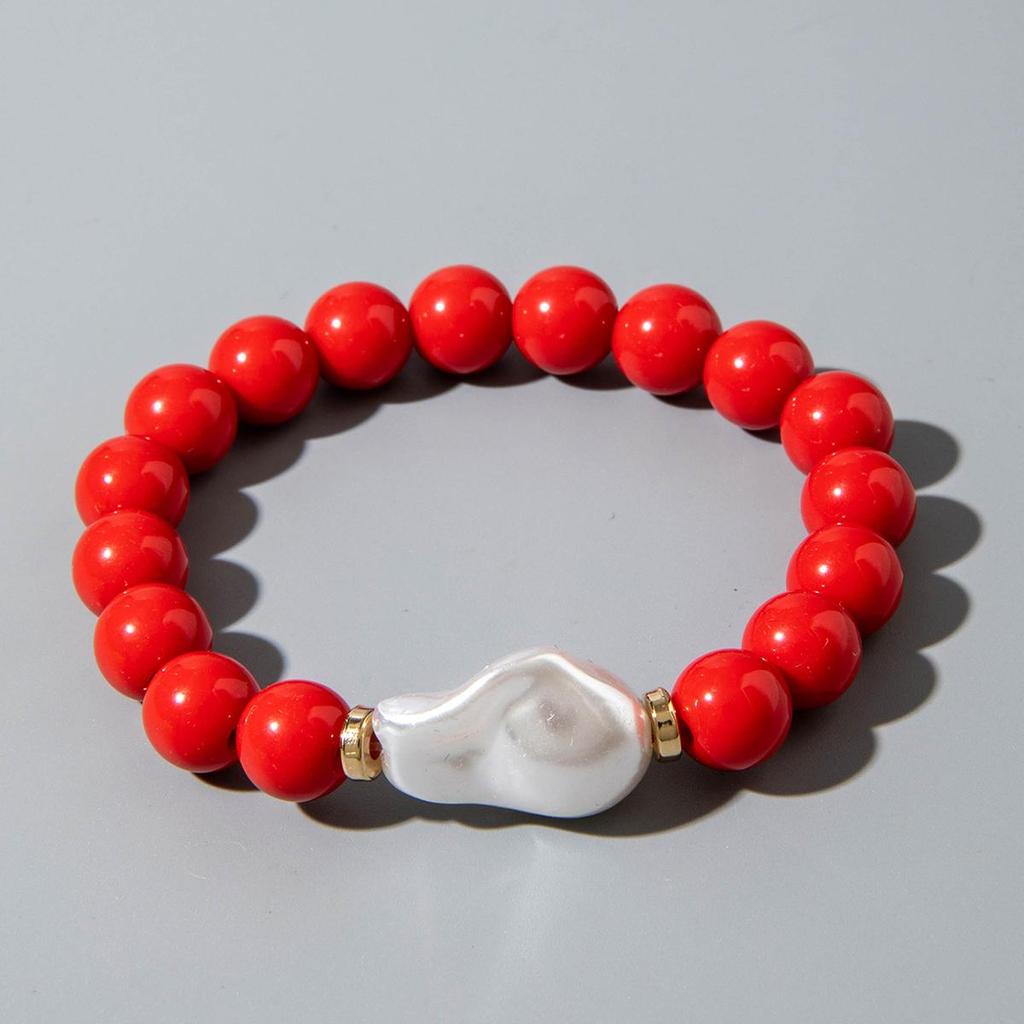 Summer New Colorful Multi Piece Pearl Acrylic Beaded Bracelet, Women's Jewelry Creative Personalized Bracelet