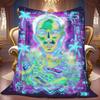 1Pc Mutatedcreatures Print Flannel Blanket, High quality Comfortable for All Seasons, Warmth and Comfort, Perfect for Christmas Gifts