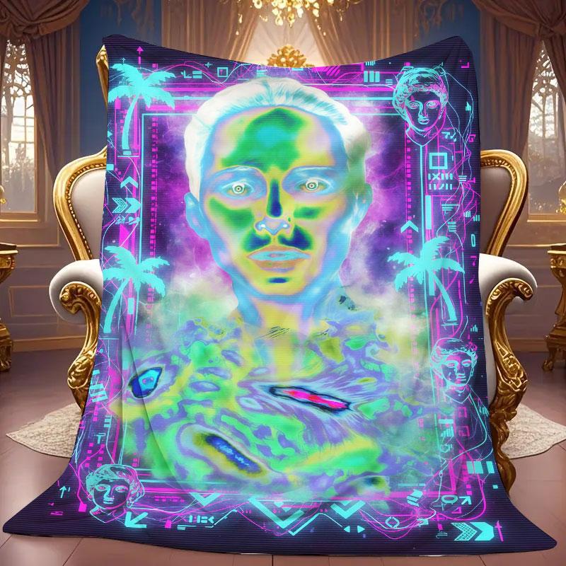 1Pc Mutatedcreatures Print Flannel Blanket, High quality Comfortable for All Seasons, Warmth and Comfort, Perfect for Christmas Gifts