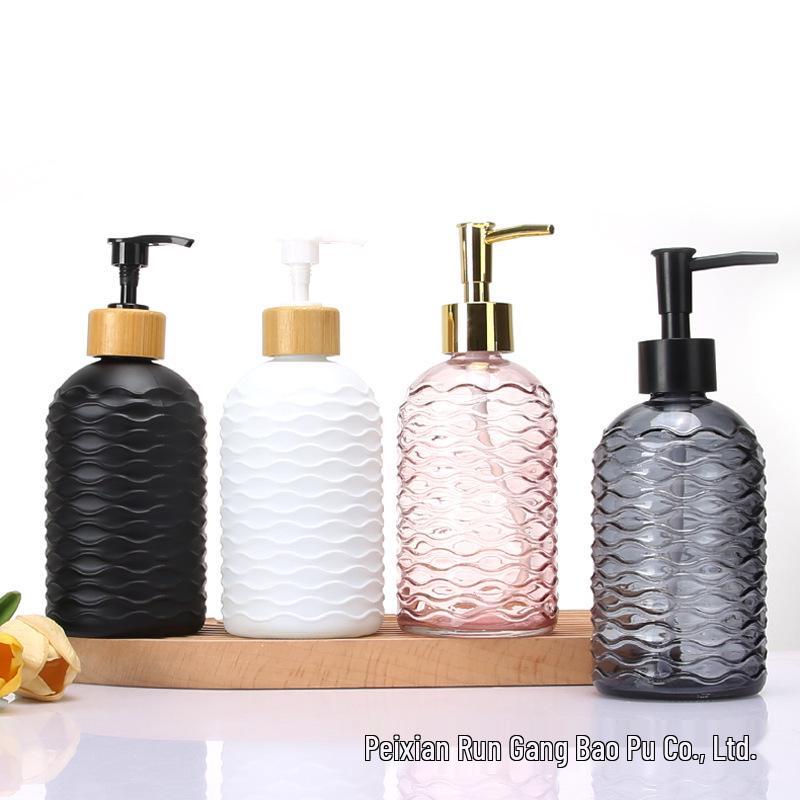 410ml Glass Pump Bottle for Hand Sanitizer, Soap, Shampoo, and Shower Gel