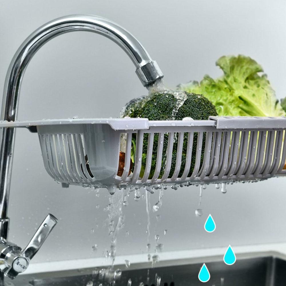 Over The Sink Colander Strainer Basket - Wash Vegetables and Fruits, Drain- Extendable Kitchen Accessories, Kitchen Gadgets