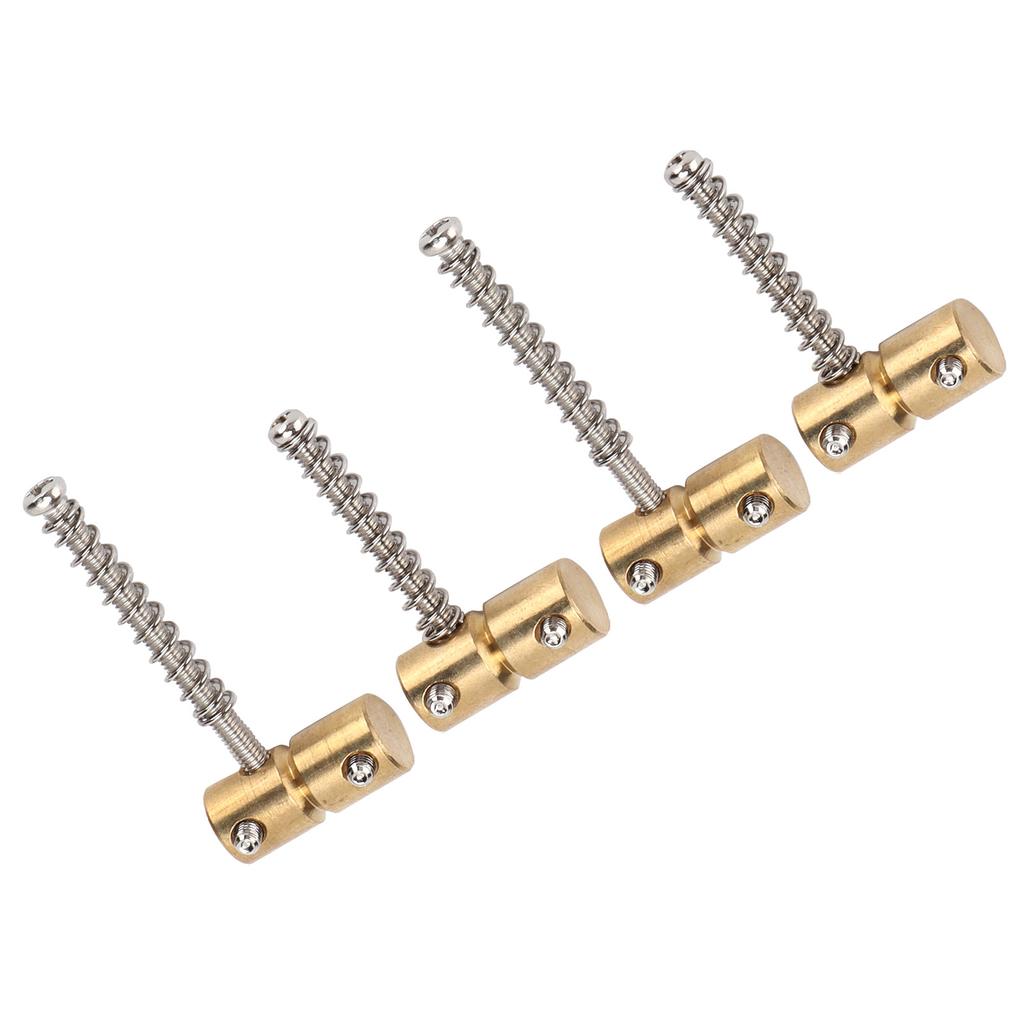 4Pcs Bass String Saddle 4?String Brass Bridge Set Kit Accessory Replacement for Electric