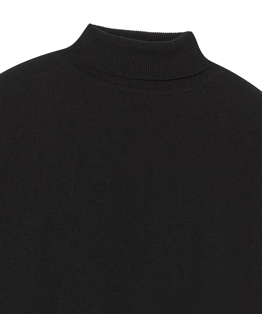 BEYOND CLOSET [Collection Line] Lux Cashmere Blend Turtleneck Knit Black