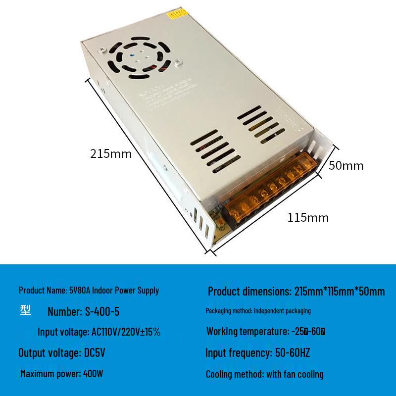 220V To 12V/24V/5V DC Power Supply for LED Strip Lights - 5A/10A/30A, 60W Transformer