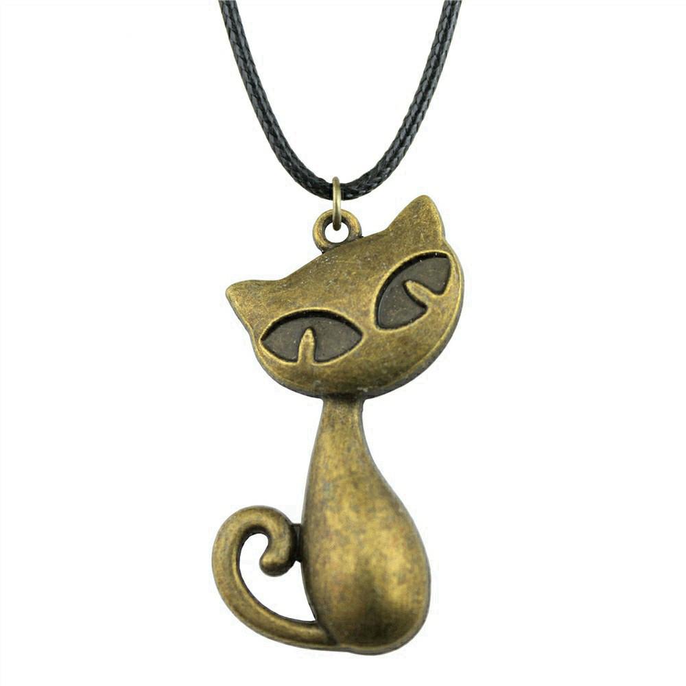 Pendentif Faune du Royaume Animalier Métal Bronze Antique Collier Ras-du-cou pour Femme Cadeau Mode