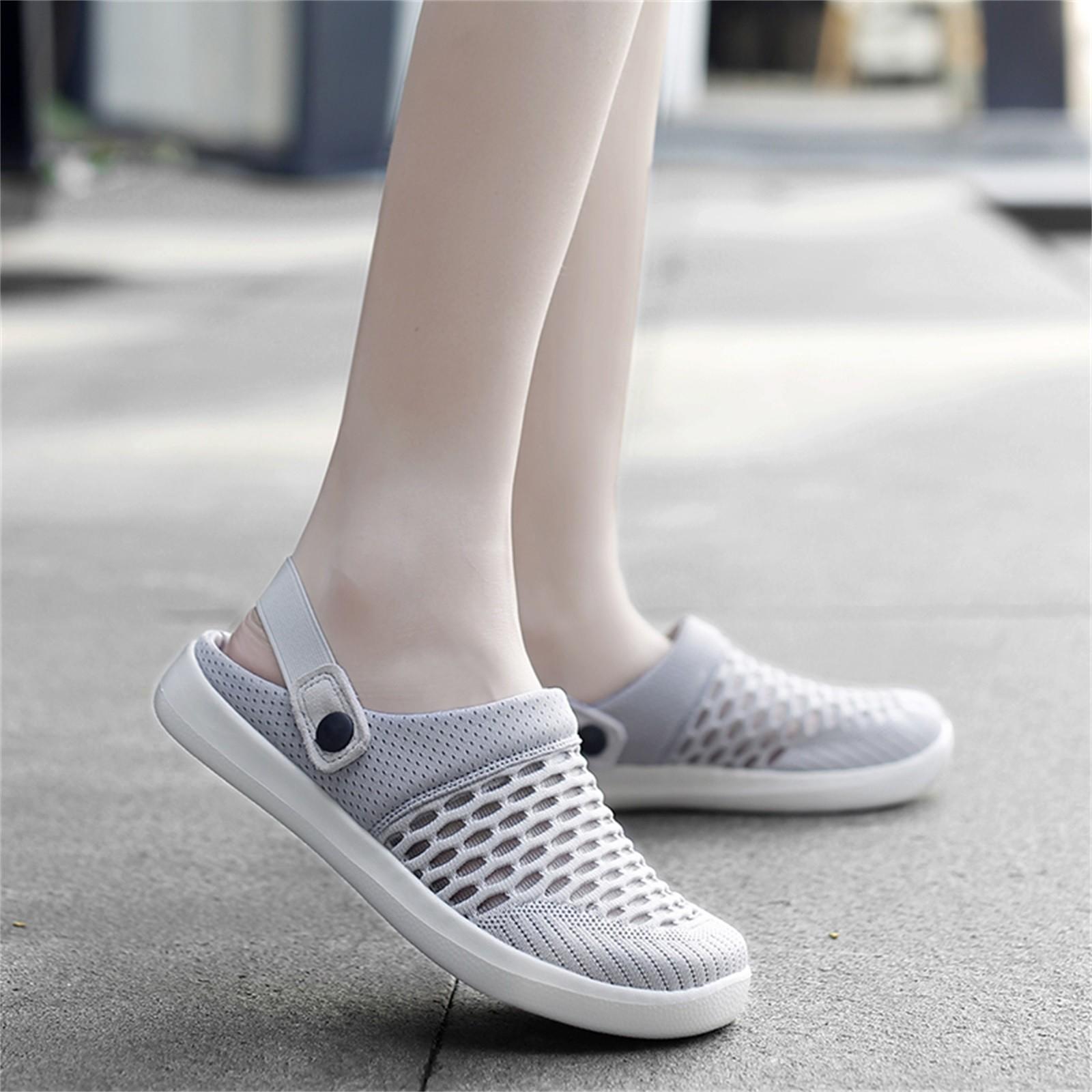 

Women S Large Size Mesh Mesh Breathable Round Head Solid Color Sandals Slippers To Wear Womens Pool Shoes Zapatillas De Mujer 37 сірий