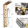 Shower Panel with LED Light, Waterfall, Digital Display, Shower Faucet Set, SPA, Massage Jets