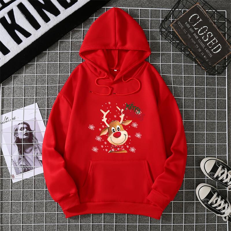 Hanorace Noi cu Cerbi de Crăciun Imprimeu Femei Modă Streetwear Hanorace cu Glugă Pulovere Harajuku Topuri Unisex Îmbrăcăminte