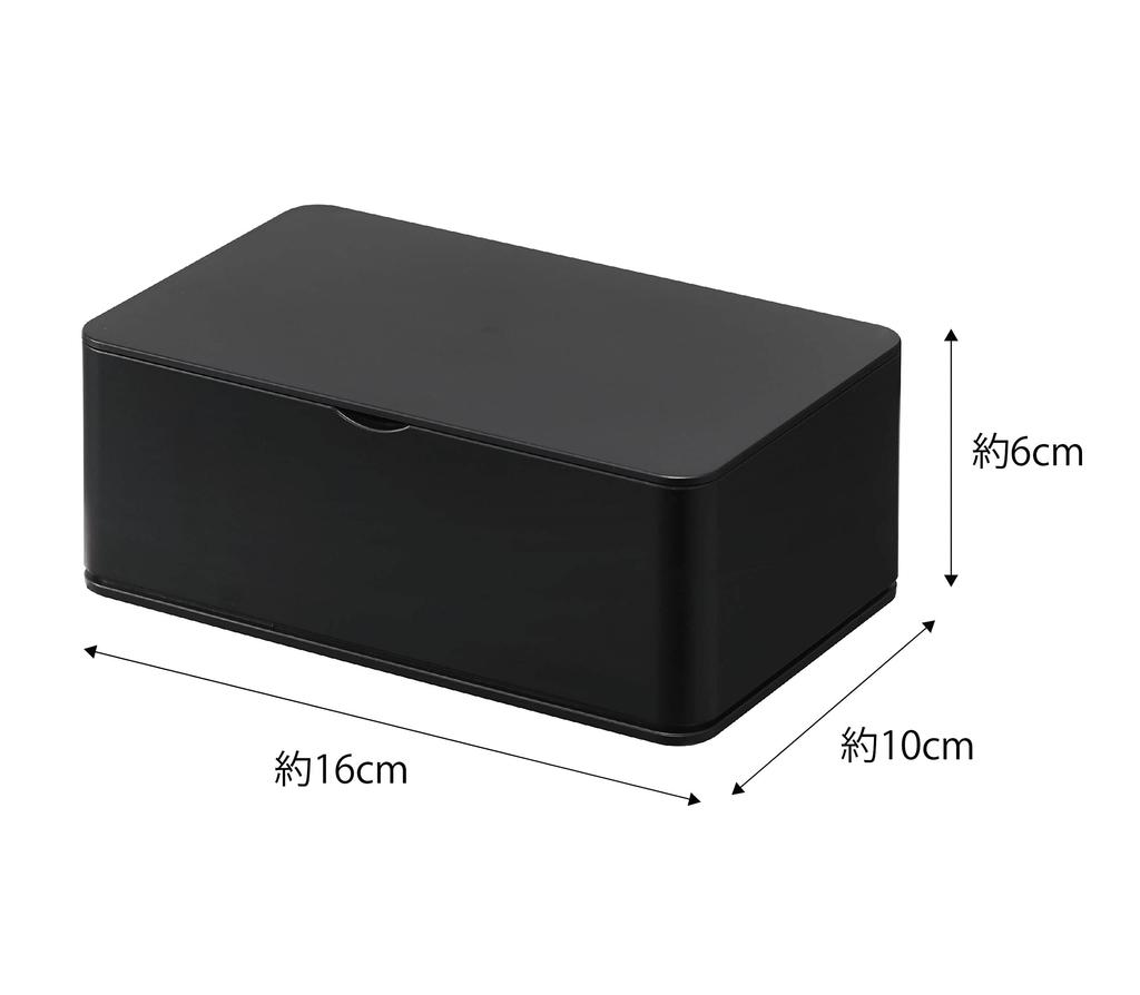 Yamazaki Wet Tissue Case Black Approx. W16 x D10 x H6cm Smart with Paper Stopper 5579