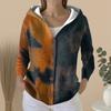 Women's Fashion Casual Sweater Button-Up Print Cardigan  Hooded Jacket