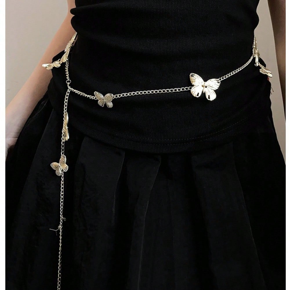 Retro Butterfly Waist Chain Niche Design High-end Necklace Multi-functional Body Chain Waist Seal Accessories