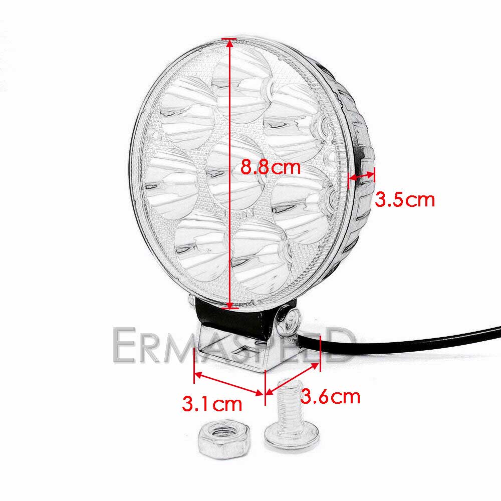 Aluminum Motorcycle Headlight Fog Light Universal Round LED Work Spot Light for Motorcycle Motorbike Scooters Car