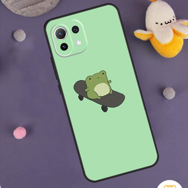 Frog Skateboard Cute Kawaii Case For Xiaomi 15 Ultra 14 13T 14T 15T 17 Pro Max POCO F8 Ultra F5 F6 F7 X5 X6 X7 Pro Cover