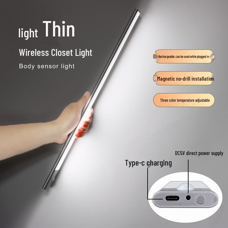 USB Rechargeable LED Cabinet Light with Motion Sensor and Magnetic Adhesion