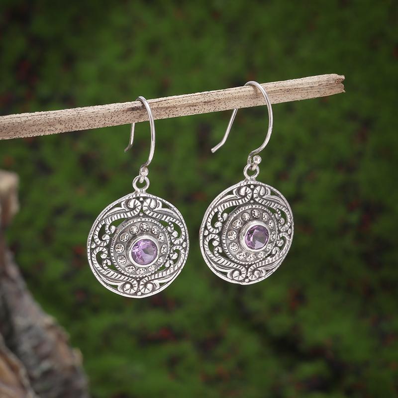 Retro Ethnic Style Red Zircon Earrings for Women, Elegant Earrings Accessories