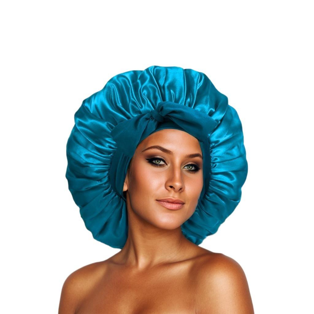 Wide Band Satin Bonnet, Silk-Like Hair Scarf for Women, Soft Sleep Cap for Curly & Frizzy Hair