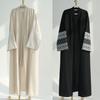 Abaya Brodée pour Femmes Musulmanes Robe Dubaï Cardigans Longs Décontractés Amples Kaftans Islamiques Robe Ouverte sur le Devant Longueur Maxi