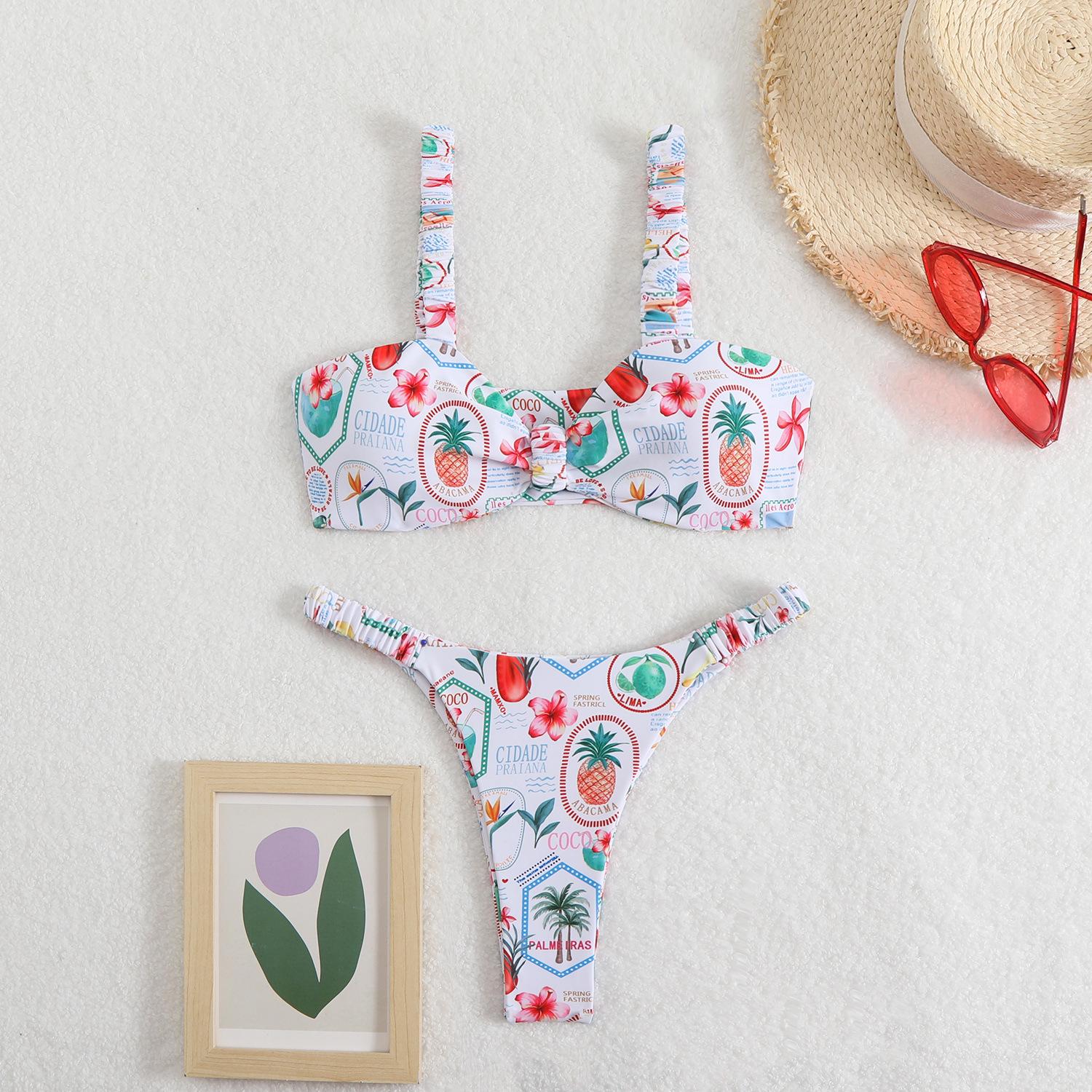 

2025 Европейский и американский трансграничный купальник бикини с разрезом на пляж с открытой спиной для женщин Small