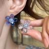 Zircon Crystal Petal Earrings Atmosphere 2025 Flower Stud Earrings