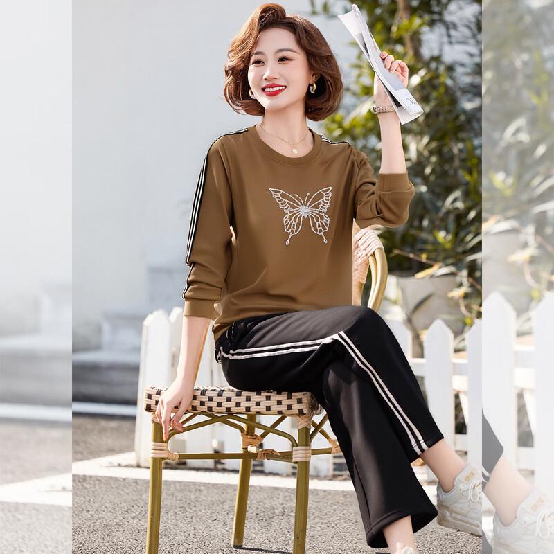 

Женский повседневный комплект из толстовки с длинным рукавом и брюк с высокой посадкой XL