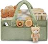 Nappy Caddy Organizer for Baby Changing Table,Portable Diaper Caddy With Removable Dividers/Handle,Newborn Essentials,Nursery Wipes Storage Bag