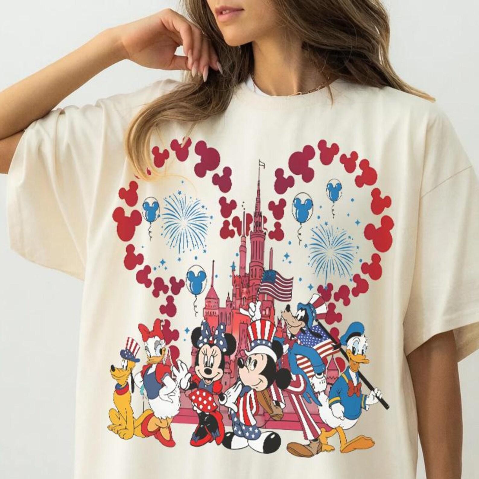 Mickey and Friends 4th July 2026 Shirt -Disney 250th USA Anniversary Tshirt,Disney Independence Day Tee,Patriotic Disney Shirt 4XL
